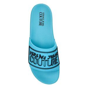 Versace Jeans Couture Blue Logo Slides EU 39 US 6 Men’s / 8 Women’s NEW
